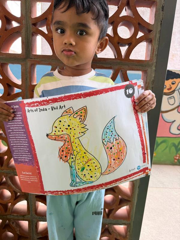 Bhil Art activity for preschool kids